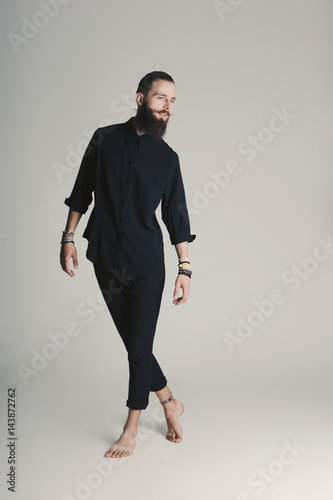 Hipster style bearded man