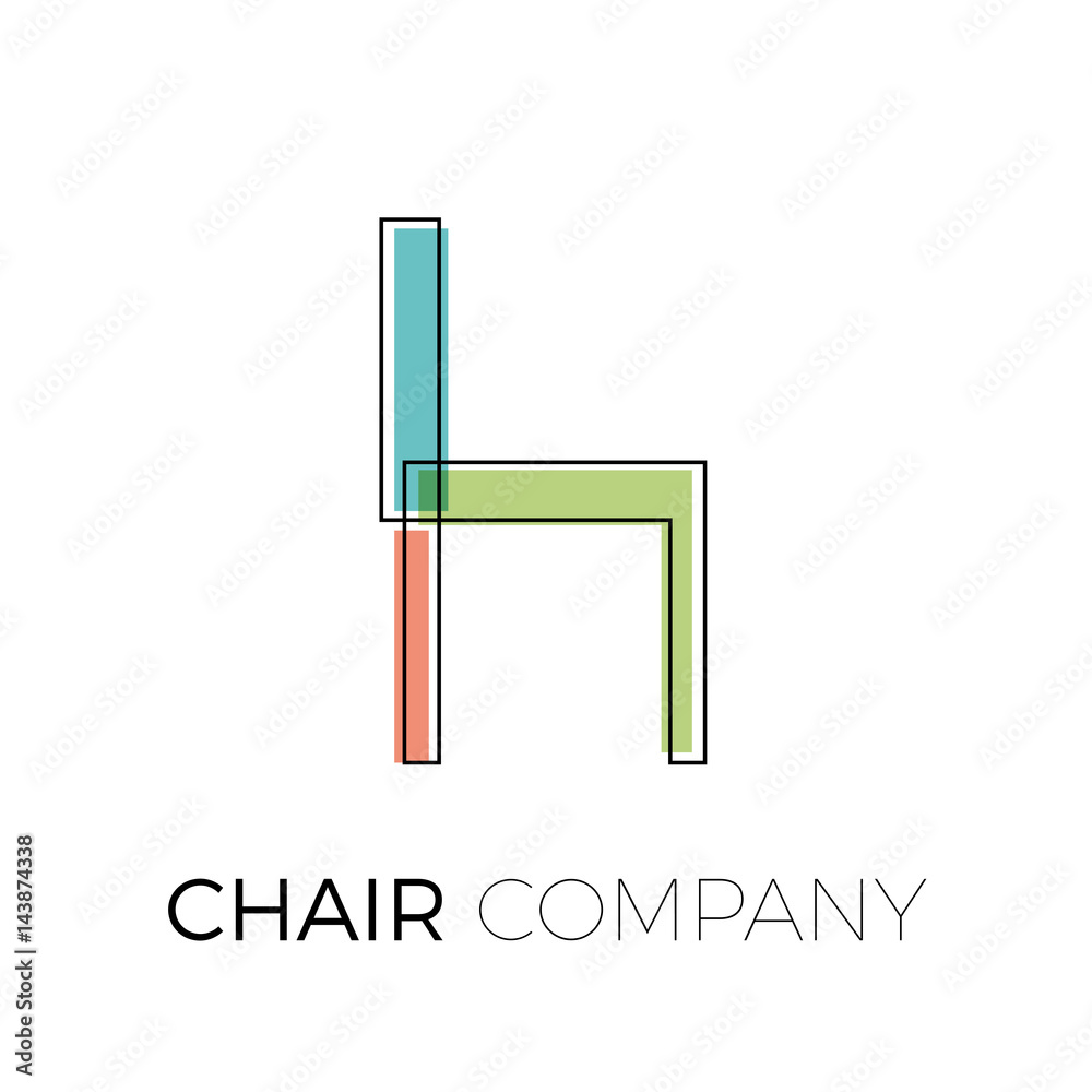 Vector sign stylized chair in iron wire Vector sign stylized chair in iron wire