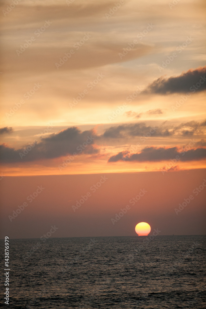 Beautiful sunset in ocean