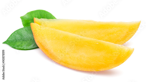 Mango slices. Isolated on a white background.