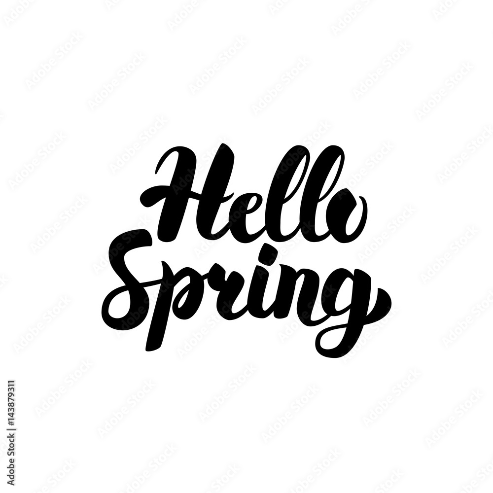 Hello Spring Handwritten Calligraphy
