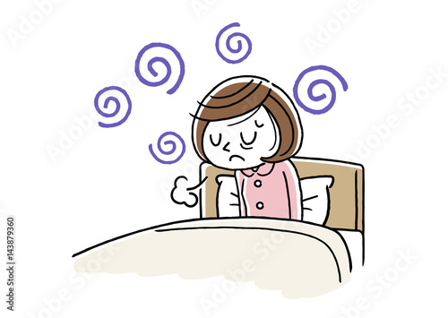 朝の体調がすぐれない若い女性
