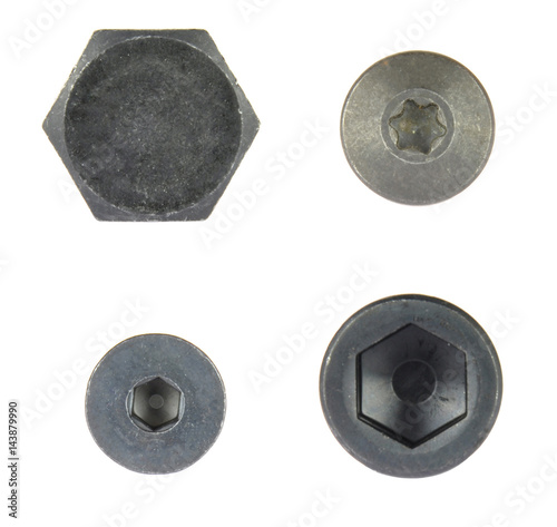 Bolt head drives, isolated on white background