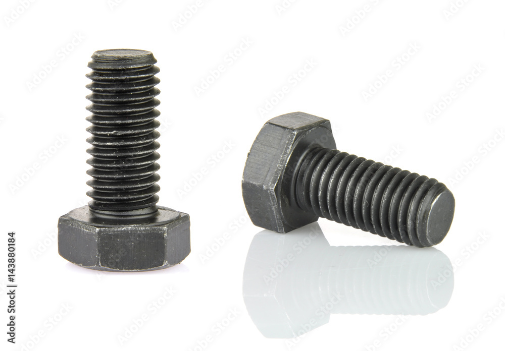 Metal bolt on white background Metal bolt on white background
