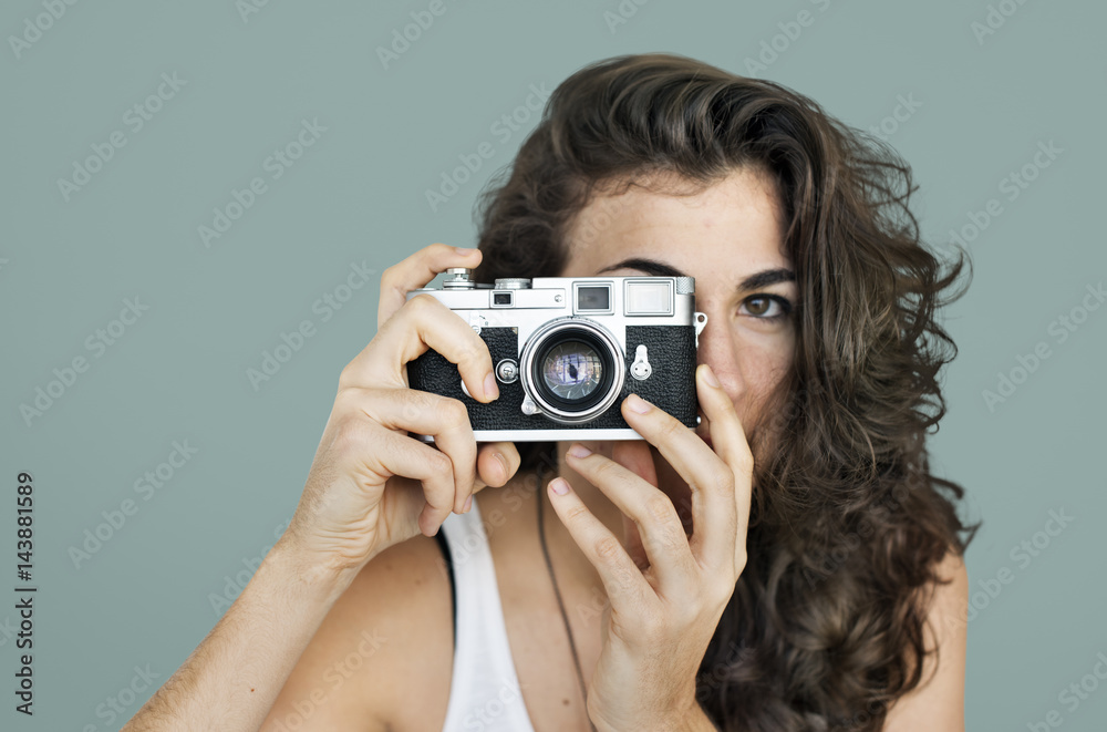 Woman Photographer Camera Focus Photography Concept Woman Photographer Camera Focus Photography Concept