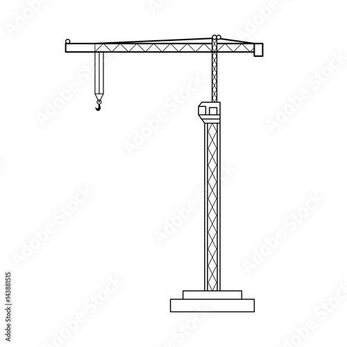 Tower crane isolated on white background