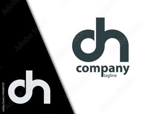 Initial Letter OH CH Rounded Lowercase Logo