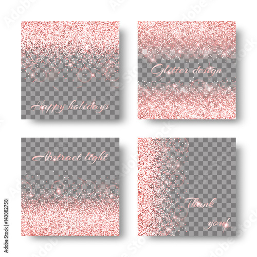 Glitter sparkle background with bokeh lights. Burst vector on a transparent backdrop.
