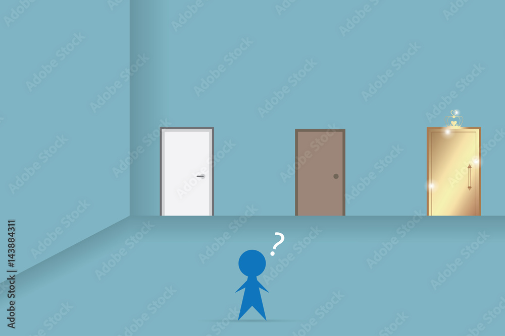 Φωτογραφία businessman decision in front of the doors, decision and business concept