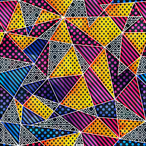 Rainbow triangle seamless pattern