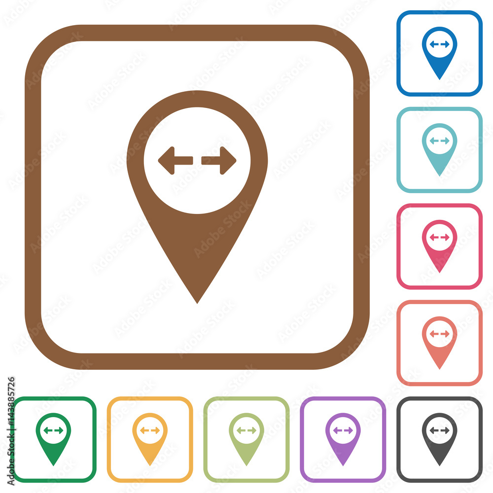 GPS map location distance simple icons GPS map location distance simple icons