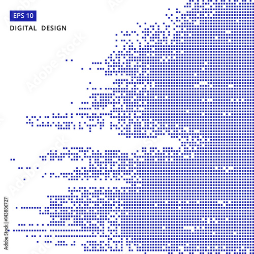 square blue pattern pixel mosaic digital background