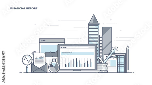 Flat Line Design Header - Financial Report