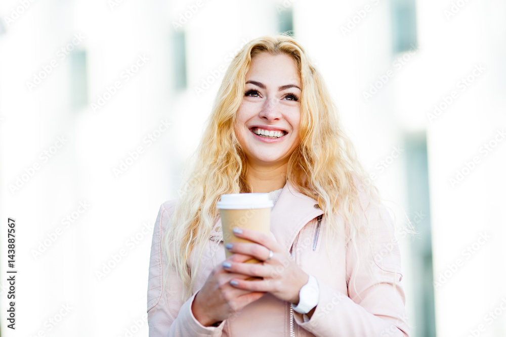 Photo of girl with coffee Photo of girl with coffee