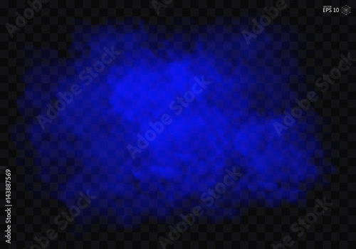 Fog or smoke blue isolated transparent special effect. White vector cloudiness, mist smog background. illustration