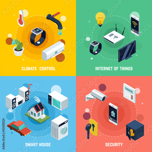 Smart Home Concept Icons Set