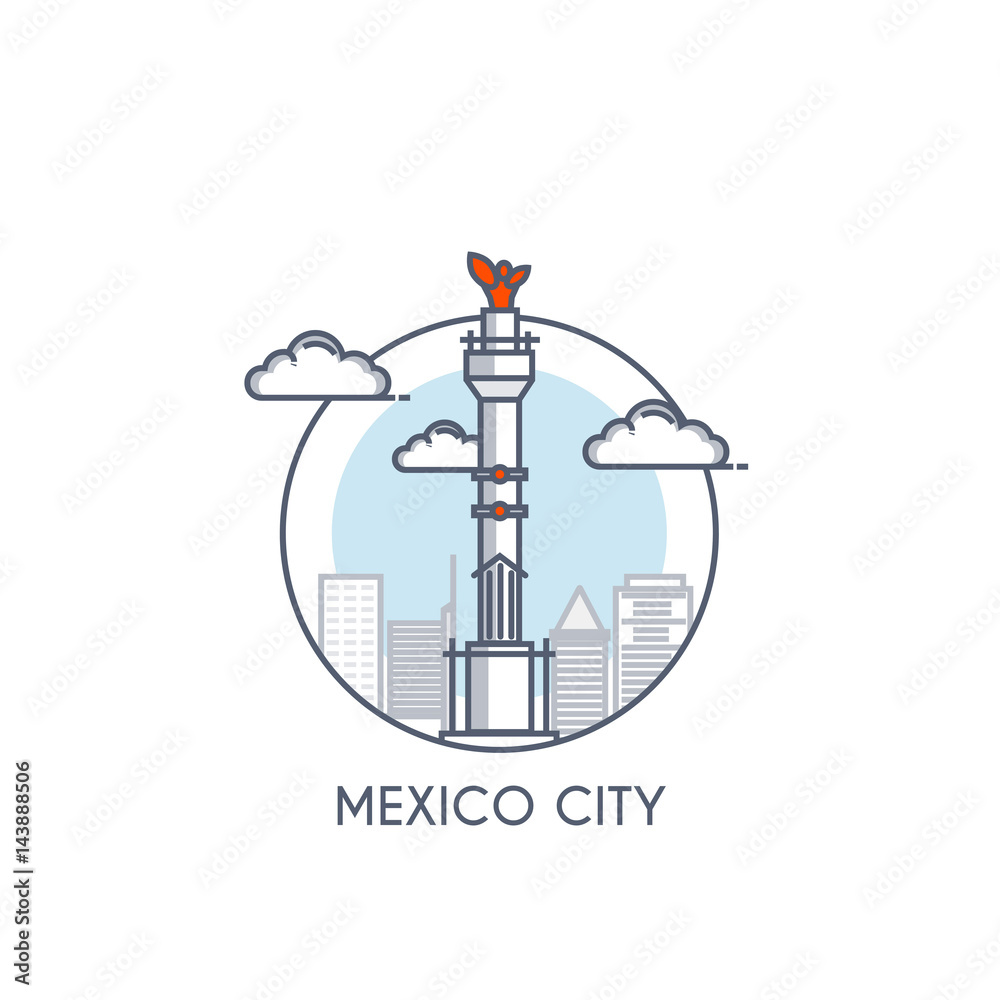 Flat line deisgned icon - Mexico City