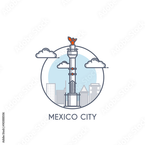 Flat line deisgned icon - Mexico City