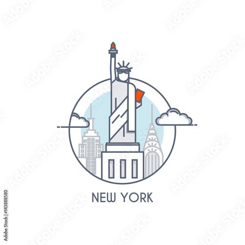 Flat line deisgned icon - New York