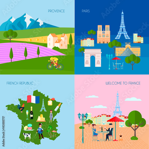 France Concept Icons Set