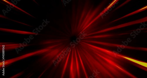 Flight through the futuristic red tunnel