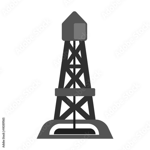 Oil rig, oil industry production equipment, flat vector illustration isolated