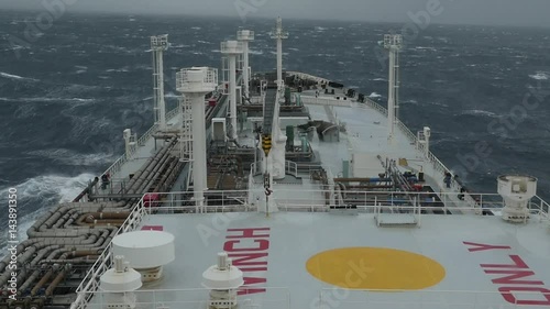 Vessel in rough sea