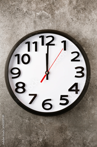 Clock on gray background