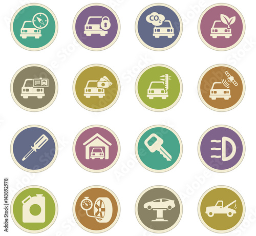 car service icon set