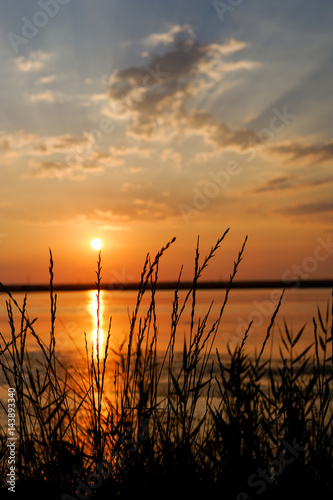 Sunset on the lake, Crimea, Russia