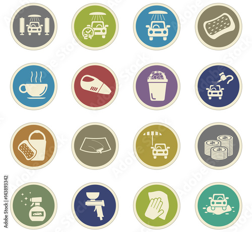 car wash icon set