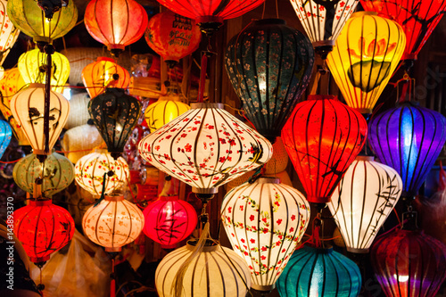 Colorful traditional Vietnam lanterns