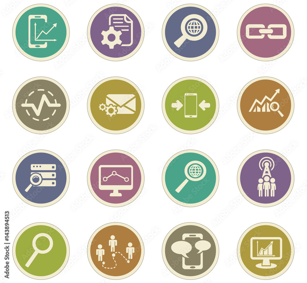 data analytic icon set