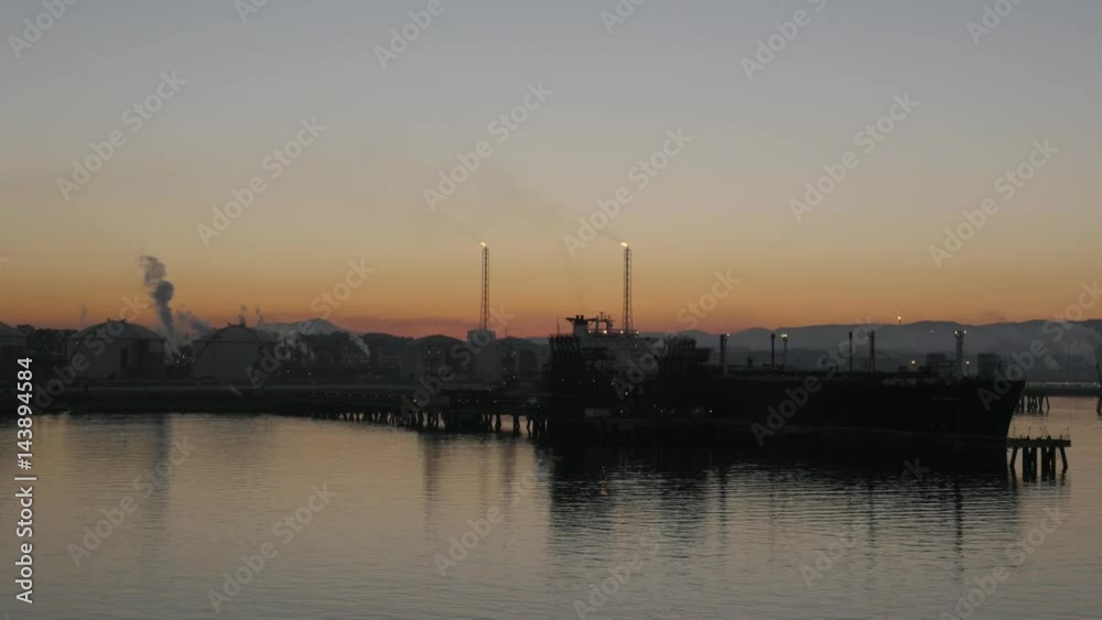 LNG carrier in petrochemical port LNG carrier in petrochemical port