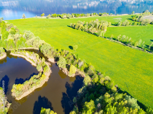 Fotografi Trivio di Fuentes - Foce del fiume Adda nel Lago di Como (IT) - Vista Aerea