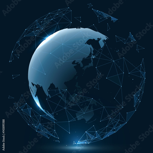 Futuristic globalization interface, a sense of science and technology abstract graphics.