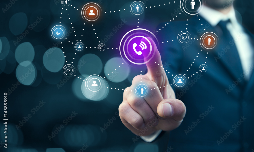 businessman touching social technology network businessman touching social technology network