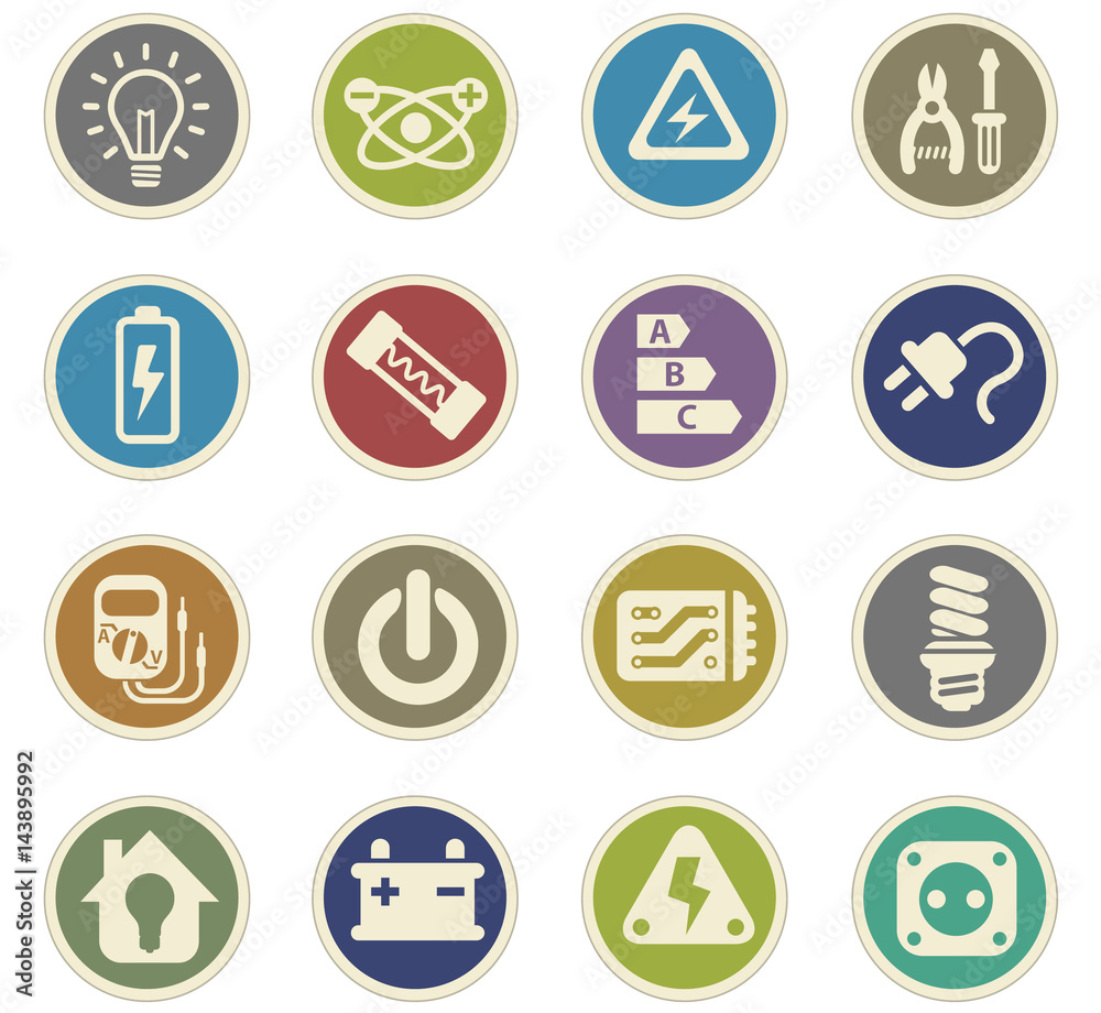 electricity icon set