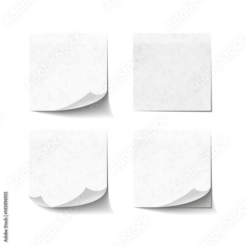 Set of sticky notes isolated on white background