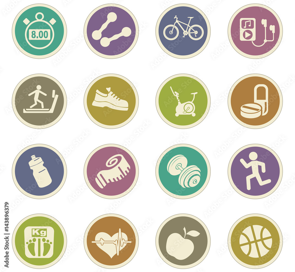 fitness icon set