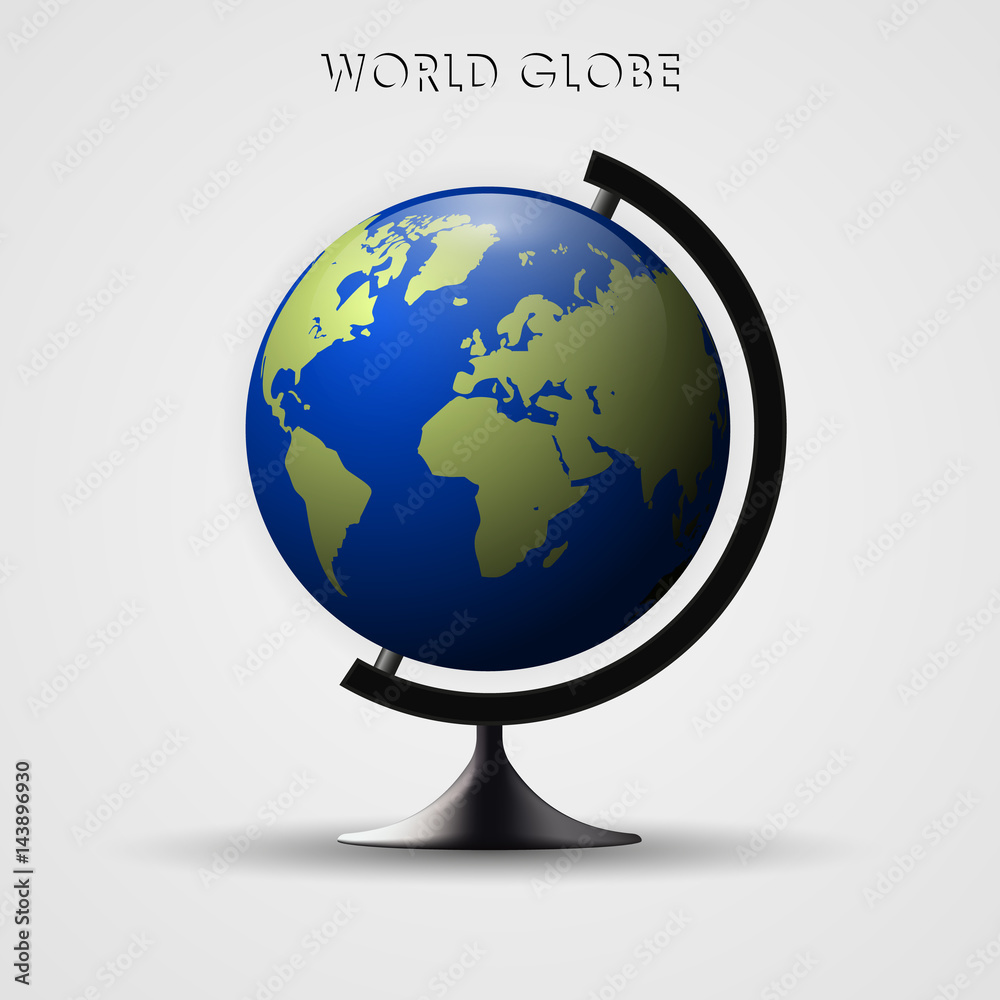 Earth globe vector illustration. 3d planet icon. World map. Earth globe vector illustration. 3d planet icon. World map.