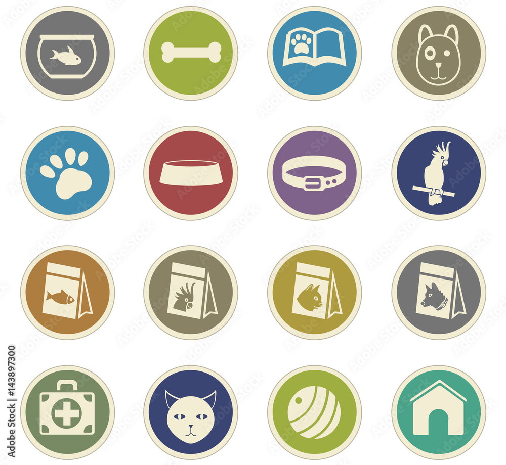 goods for pets icon set goods for pets icon set
