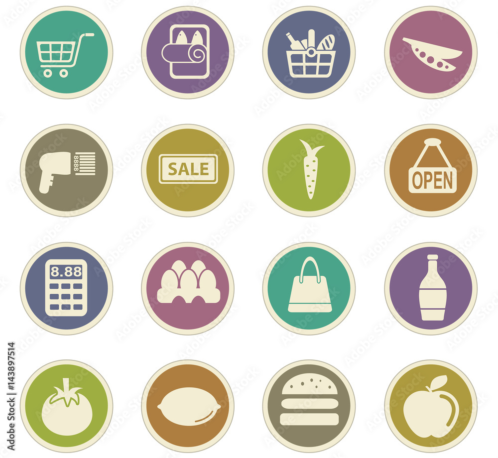 grocery store icon set grocery store icon set