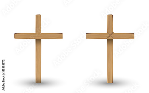 real wooden cross on a with background