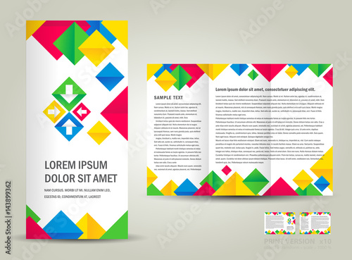 brochure folder quadrate colorful element design