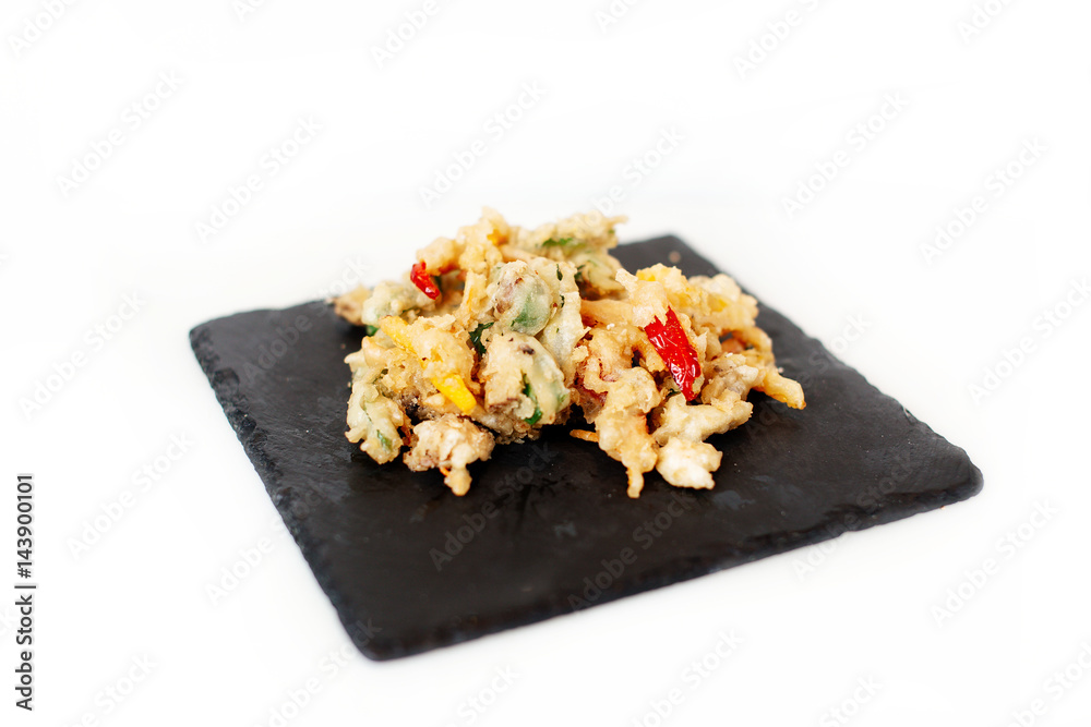 Salad with cheese isolated on the white background Salad with cheese isolated on the white background