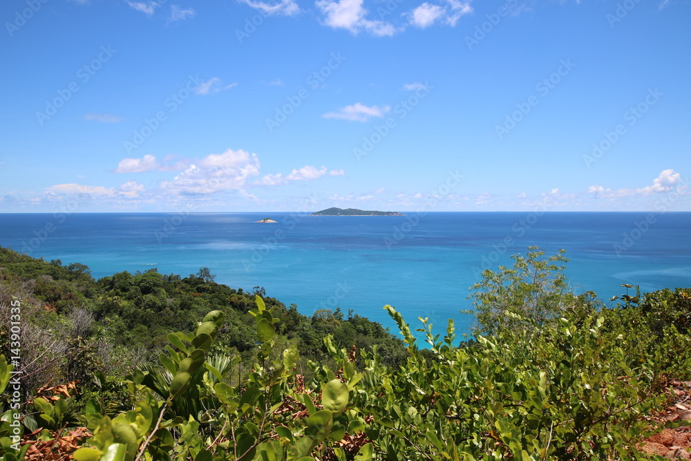 Ocean View to Aride Island / Nature Trail Mt. Plaisir to Anse Lazio, Praslin Island, Seychelles, Indian Ocean, Africa