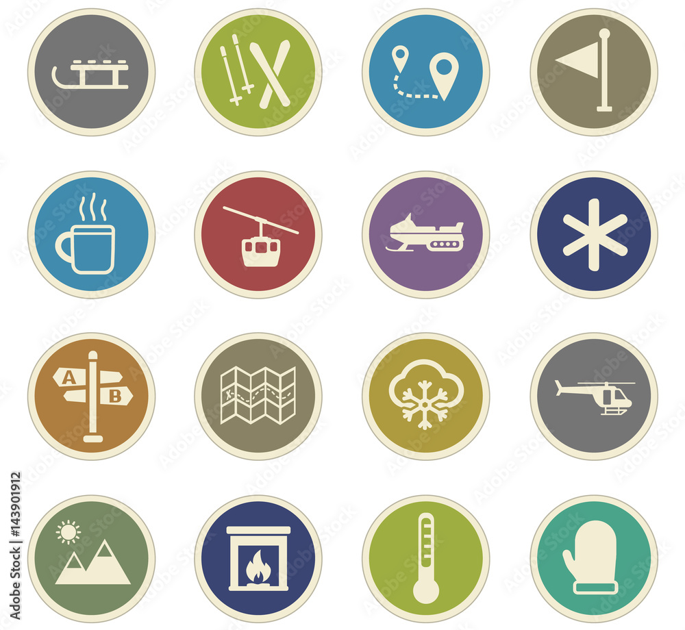 skiing icon set skiing icon set