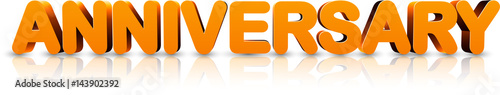 Orange anniversary 3d banner.