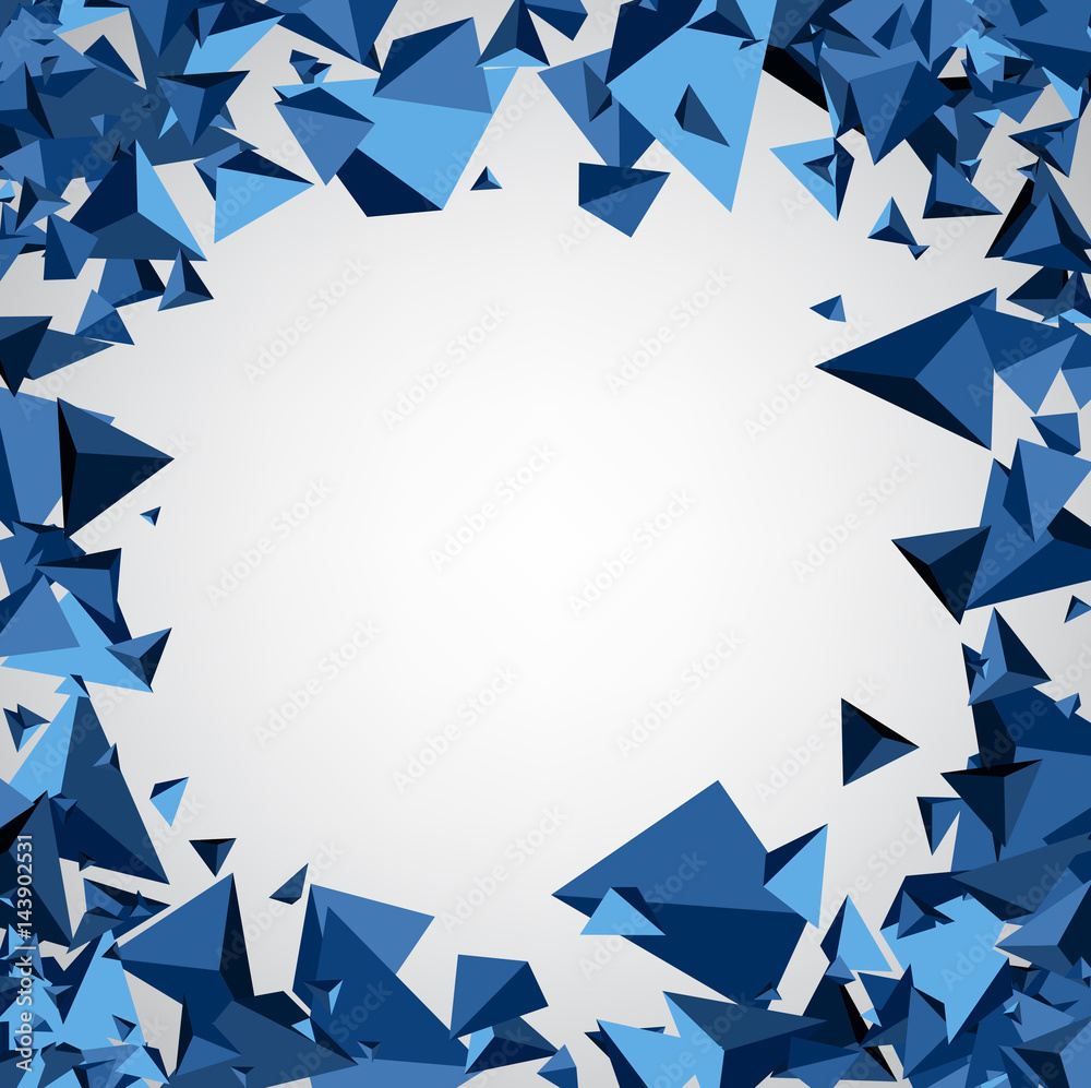 Background with blue 3d trigons. Background with blue 3d trigons.
